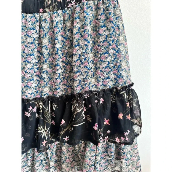 American Eagle Outfitters AE Chiffon Tiered Ruffled Lined Mini Skirt Size Large - Picture 3 of 5